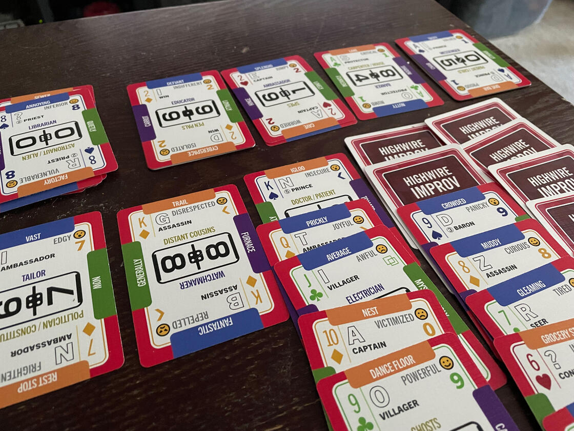 Playing solitaire with the Highwire Deck. Playing solitaire with the Highwire Deck.
